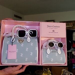Juicy Couture Light Blue Handbag and Sunglasses Set Bundle Set